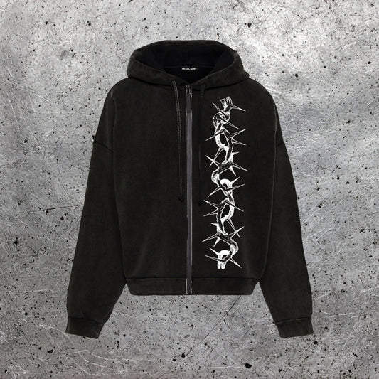 Felpa Serpenti Zip Nero