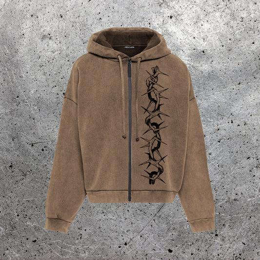 Felpa Serpenti Zip Ambra