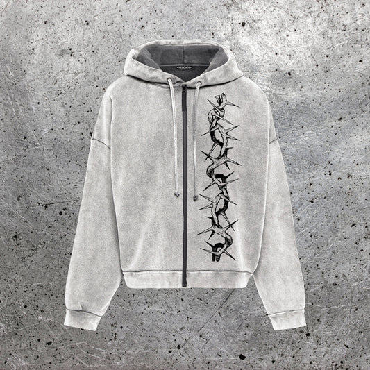 Felpa Serpenti Zip Bianco