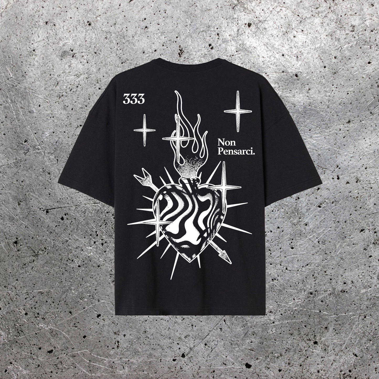 T-Shirt Cuore Sacro Nero