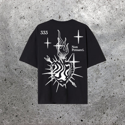 T-Shirt Cuore Sacro Nero