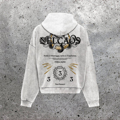 Felpa Serpenti Zip Bianco
